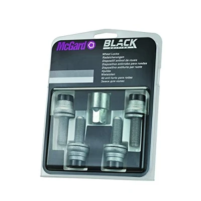 Image of 26002SUB Wheel Lock Bolts Black SUB M12 x 1,25, flat seat, total length 63,0 mm, Overall Hex size 17mm, Key diameter 25,8 mm