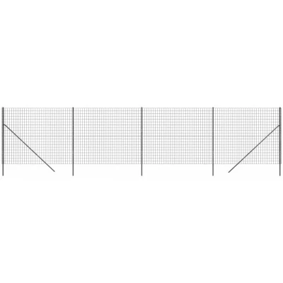 Image of vidaXL Galvanised Steel Wire Mesh Fence with PVC Coating, Anthracite, 1.8x10m Durable Outdoor Property Barrier Includes Installation Accessories