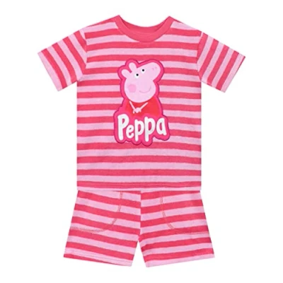 Image of Peppa Pig T Shirt and Shorts Set Girls Clothes for Summer Beach Short Pink 7 8 Years