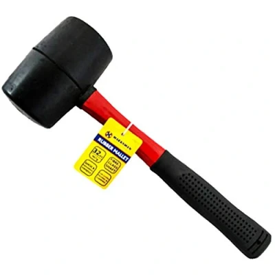 Image of Marksman 8oz 16oz 32oz Rubber Mallet Hammer FIBREGLASS Or Silver Shaft Grip Handle DIY Hand Tools Camping Paving Racking Laying Tiles Construction UK Free P&amp;P (32Oz (907g))