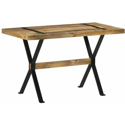 Image of vidaXL Dining Table 120x60x76 cm Rough Mango Wood