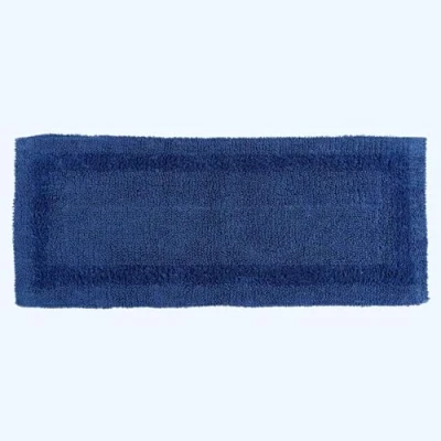 Image of HOMESCAPES Extra Large Bath Mat, Runner, Luxury 1600gsm Soft 100% Cotton, Reversible Bathroom Mats Non Slip, Washable, Super Absorbent, Quick Dry, Navy Blue Long Rug, 40 x 100 cm