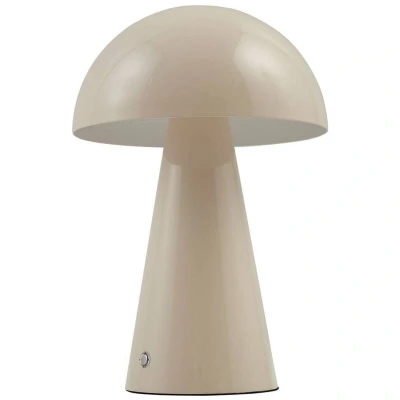 Image of Lindby LED rechargeable table lamp Nevijo, beige, Ø20cm, USB, dimmable