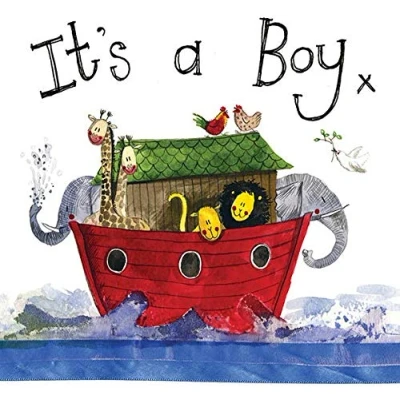 Image of Alex Clark It&#039;s a Boy Ark Little Card Animals Boat Noah&#039;s Seaside New Baby Cards To Celebrate Designed and Printed in the UK…