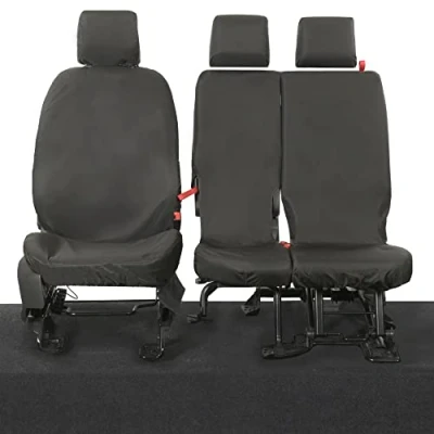 Image of UK Custom Covers SC119BAD15 Tailored Heavy Duty Waterproof Front Seat (3 Seats) Black Fits Ford Transit Connect Active 2020 Onwards