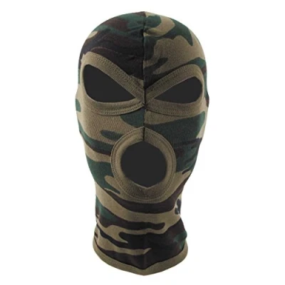 Image of MFH 3 Hole Balaclava Lightweight Cotton Woodland