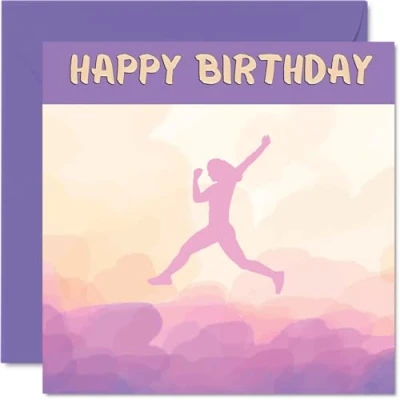 Image of Sport Birthday Cards for Women Girls Parkour in Card Friend Sister Daughter Niece Teammate, 145mm x Athlete Greeting