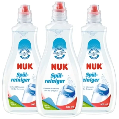 Image of NUK Baby Bottle Cleanser 500 ml Ideal for Cleaning Bottles, Teats &amp; Accessories Fragrance Free pH Neutral 3 Count