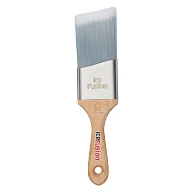 Image of ProDec Advance ABPT073 Ice Fusion Woodworker Angled Short Handle Trade Professional Synthetic Paint Brush for Painting with Emulsion, Gloss and Satin Paints on Walls, Wood Metal, 2&quot; 50mm, Beige