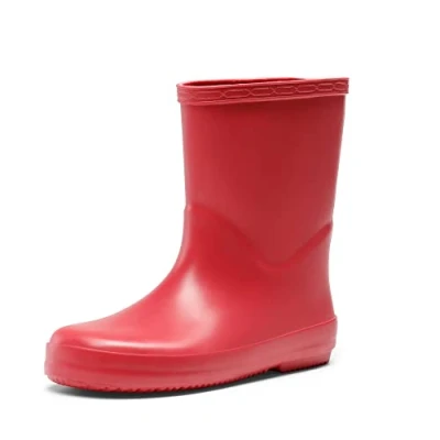 Image of DREAM PAIRS Kids Wellies Boys Girls Wellington Boots Waterproof Non Slip Short Rain Toddler/Little Kid/Big Kid,Size 11 Little Kid,Red,SDRB2203K E