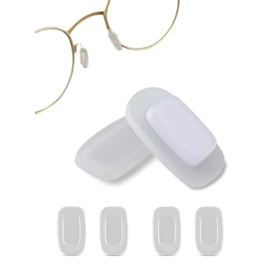 Image of SPORTS WORLD VISION Premium Grade Soft Silicone Nose Pads Rectangle Shaped Slide Push in 11mm 3 Pairs, 5 Pairs or 10 Size 10.4mm x 6mm for Sunglasses Eyeglasses