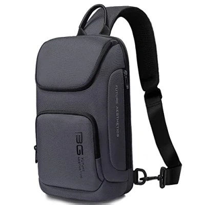 Image of BANGE Sling Bag, Waterproof Men&#039;s Chest Bag Shoulder bags Crossbody Backpack for Men……, Grey 1, Durable