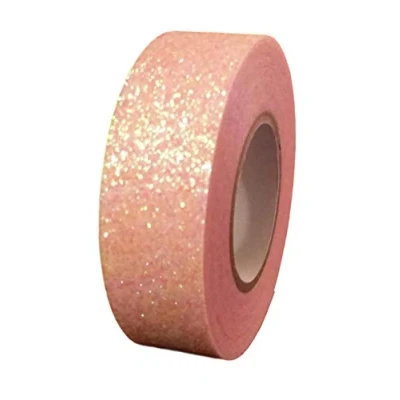 Image of Syntego Glitter Washi Tape Decorative Craft Self Adhesive Stick On Sticky Trim (Pink Iridescent)