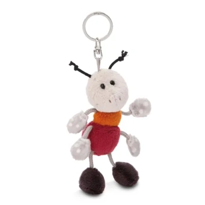 Image of NICI Key holder ant Enzi 10cm grey Sustainable companion cuddly animal pendant with metal ring to hang on keys, cord, bag, and more