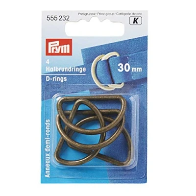 Image of Prym D Rings, 30mm, Antique Brass