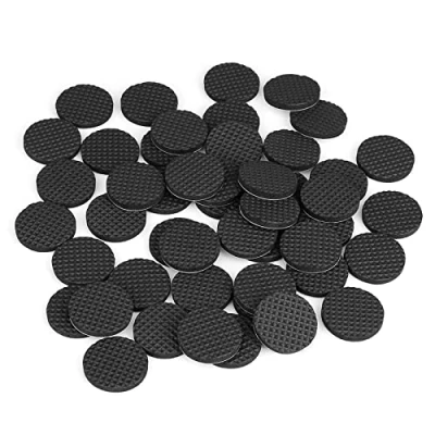 Image of 32nd EVA Rubber Furniture Feet Pads, Non Slip Floor Protector with Self Adhesive Back Round (2.54CM Diameter) 48 Pack