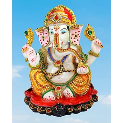 Image of eSplanade Resin Ganesh Ganesha Ganpati Murti Idol Statue Sculpture (13&quot;) Pooja idols Home Decor