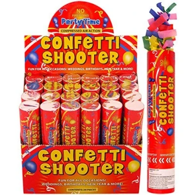 Image of 20cm Confetti Shooter Party Time. Pack of 12 Shooters.