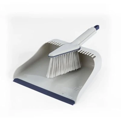 Image of Beldray LA032760FEU7 Deep Clean Dustpan and Brush Set Sweeping with Pointed Head for Hard to Reach Areas, Scratch Free Bristles, Rubber Lip Easy Dust Collection, Built In Bristle Comb