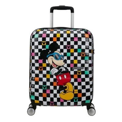 Image of American Tourister Wavebreaker Disney FL Spinner S, Hand Luggage, 55 cm, 36 L, Multicolor (Mickey Check)