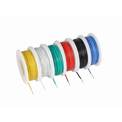 Image of TUOFENG 30 awg Wire Solid Core Hookup Wires 6 Different Colored Jumper 100ft or 30m Each, Gauge Tinned Copper PVC (OD: 0.60mm) Hook up Kit, red,black,green,yellow,blue,white