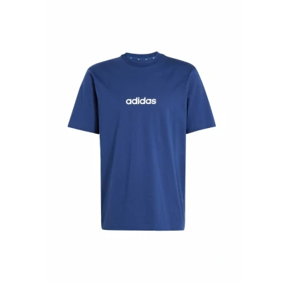 Image of adidas Sportswear Essentials Linear Single Print Tshirt Dark blue white, Men&#039;s, Size: XS, white