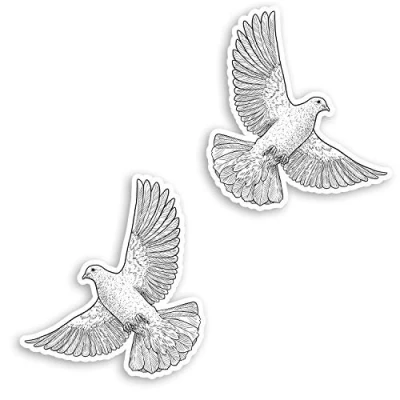 Image of 2 x 10cm Flying Dove Bird Vinyl Stickers Birds Pigeon Laptop Sticker #34333 (10cm Tall)