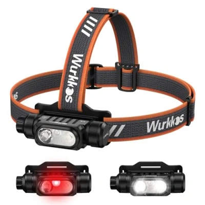 Image of Wurkkos HD16 Head Torch Rechargeable, 2500 Lumens Super Bright Headtorch, LED Headlamp with Motion Sensor,Spot and Flood Mode,Red Light, Magnetic Base, IP66 Waterproof for Fishing Running