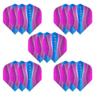 Image of Harrows Lumen No2 Dart Flights 5 x sets Darts (15 Total) I 100 Micron Premium Extra Strong Made in UK Professional Accessories Pink