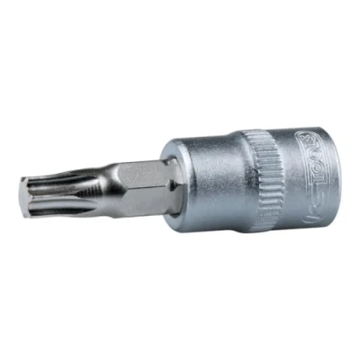 Image of 900TX40 Socket KS TOOLS 911.1447 DIN 3120, ISO 1174 T40 Chrome Vanadium Steel Torx Knurled