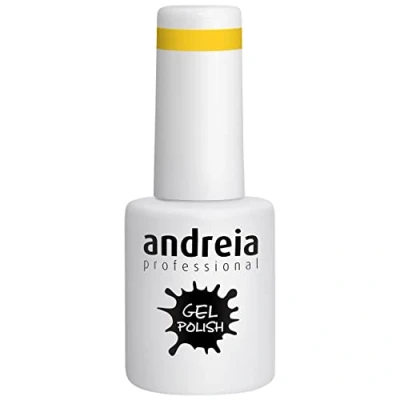 Image of Andreia Semi Permanent Nail Gel Polish for UV/LED Lamp Intense Shine and 4 weeks Lasting Manicure Varnish Colour 292 Bright Canary Yellow Shades of Gold 10.5 ml
