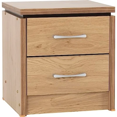 Image of Seconique Charles 2 Drawer Bedside in Oak Effect Veneer