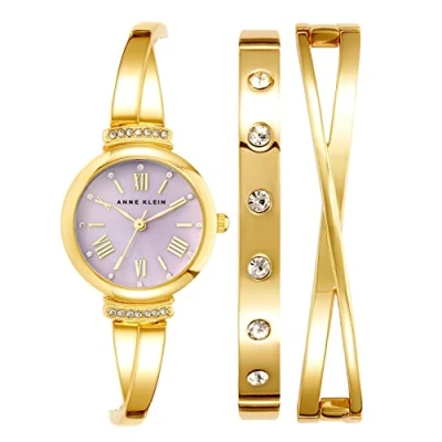 Image of Anne Klein Women&#039;s Premium Crystal Accented Bangle Watch Set