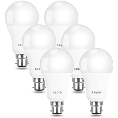 Image of Lepro Bayonet Light Bulbs 100W Equivalent, Cool White 6500K, 13W 1520lm Super Bright Daylight B22 LED Bulbs, BC GLS Energy Saving, Non dimmable, Pack of 6