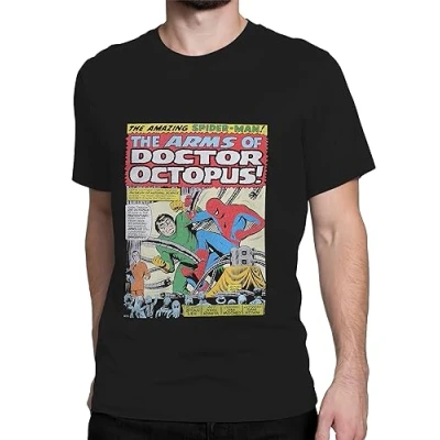 Image of Marvel Mens Spiderman T Shirt Comic Shirts for Men Sizes Small to XX Large Official Merchandise Black