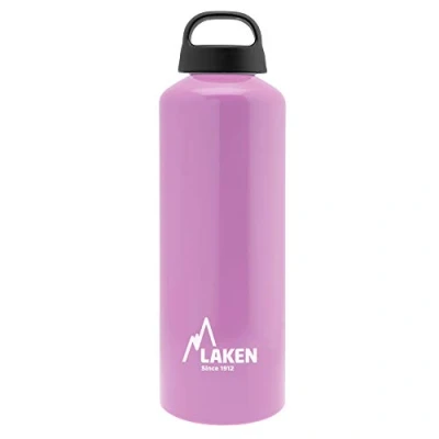 Image of LAKEN Classic Water Bottle with Wide Mouth, Single Wall Lightweight Aluminum BPA Free, Leak Proof Screw Cap, 1 Litre, Pink