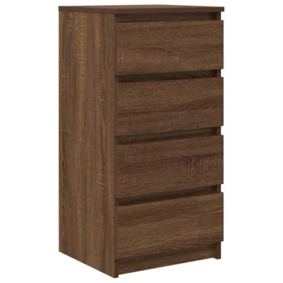 Image of vidaXL Sideboard/Cabinet Brown Oak 37.5x35x76 cm Modern Engineered Wood Storage Solution for Living Room, Bedroom, Office/Dining Room