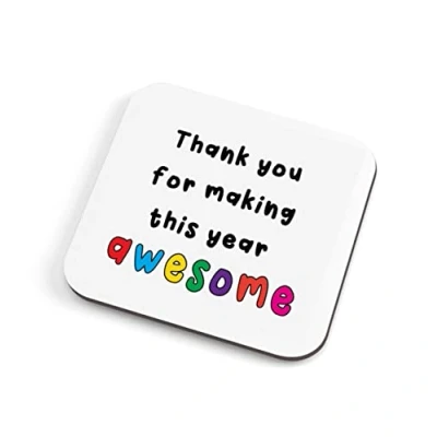 Image of mentor thank you gift, coaster for colleague teacher friend gifts, gifts women, men, friends (Thank being awesome)