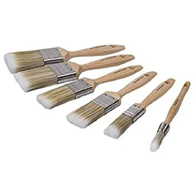 Image of Hamilton Prestige Synthetic Paint Brush Set 6 Vapour Box Compatible 1&quot;, 1.5&quot;. 2&quot;, Brown