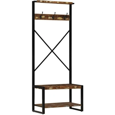 Image of vidaXL Clothes Rack Multicolour 80x40x190 cm Solid Wood Reclaimed