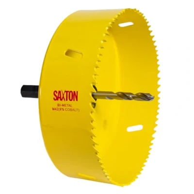 Image of Saxton HSS Hole Saw Cutter M42 Bi Metal 8% Cobalt Heavy Duty + Arbor (14mm 230mm) (121mm Arbor)