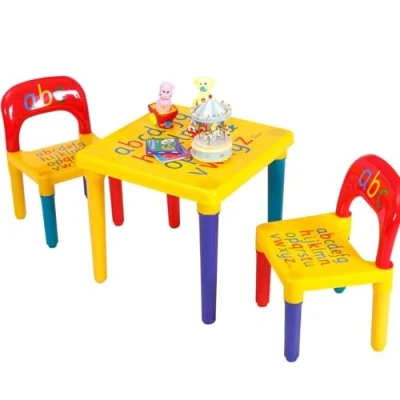 Image of NTEK ABC Alphabet Plastic Table and Chair Set, Educational Kids&#039; Table, Dinner Picnic Desk Seat Furniture, Children&#039;s Multi Color &amp; Chairs, Kid/children Furniture Sets Learn Play