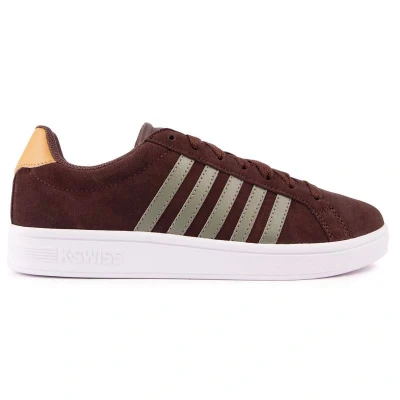 Image of K Swiss Mens Court Tiebreak Trainers Brown Size UK 6.5