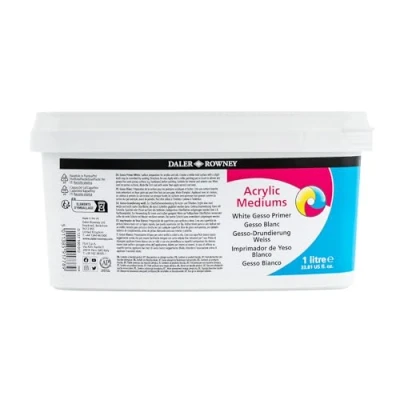 Image of Daler Rowney System3 1L Gesso Primer for Acrylic, Ideal Professional Artists &amp; Students
