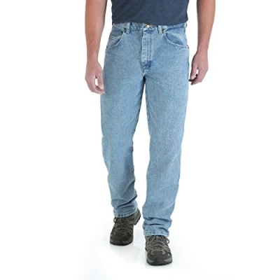 Image of Wrangler mensRugged Wear Relaxed Fit Jean Jeans Blue 33W x 32L