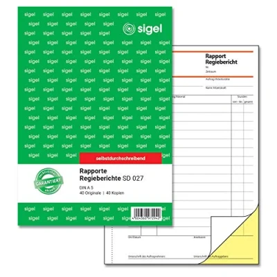 Image of Sigel SD027 Rapport Director&#039;s Report A5 2x40 Sheets Carbonless Qty: 1 Items Pack of