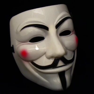 Image of 1 X ANONYMOUS V FOR VENDETTA GUY FAWKES FANCY DRESS COSTUME FACE MASK YELLOW CREAM