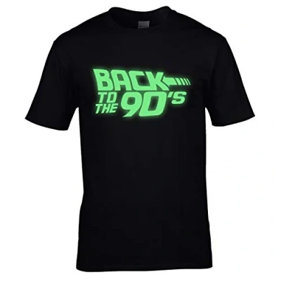 Image of Back to The 90&#039;s Glow in Dark T Shirt (Black, XL)