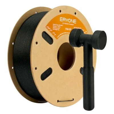 Image of ERYONE Glass Fiber Filament 1.75mm +/ 0.03mm, 3D Printing Filament, Fit Most FDM Printer, Nylon PA6 GF Black, 1000g Spool