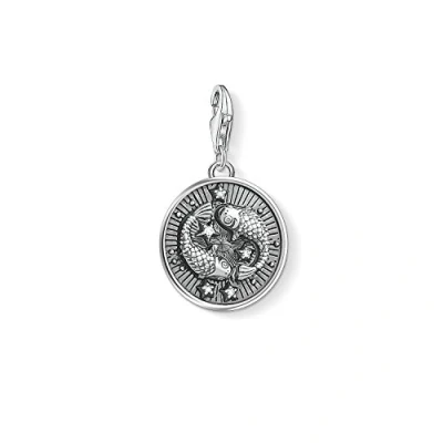 Image of Thomas Sabo Women Charm Pendant Zodiac Sign Pisces Club 925 Sterling Silver 1639 643 21